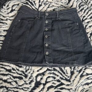American Eagle Outfitters Charcoal Skirt with buttons- 6